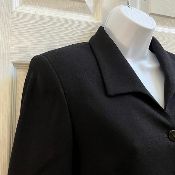 Vintage Pendleton Black Virgin Wool Shoulder Pads Boxy Crop Blazer Size 6 USA - Picture 6 of 13